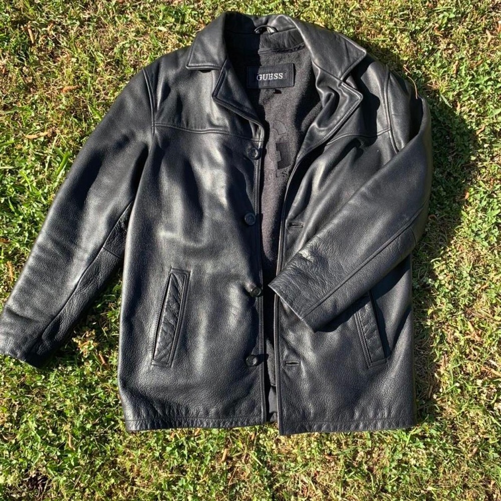 Vintage Guess black Leather jacket